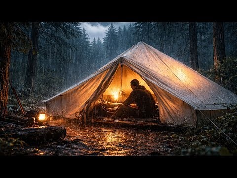 Extreme Camping in Heavy Rain – Big Tent vs Wild Storm