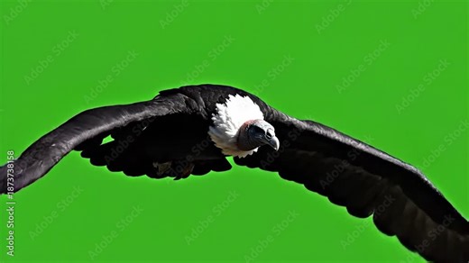 Stunning Slow-Motion Footage of a Resplendent Andean Condor in Flight Against a Green Screen