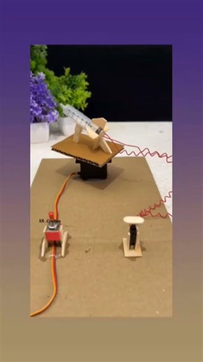 science project electric and automatic working missile launcher#viral short video#experiment