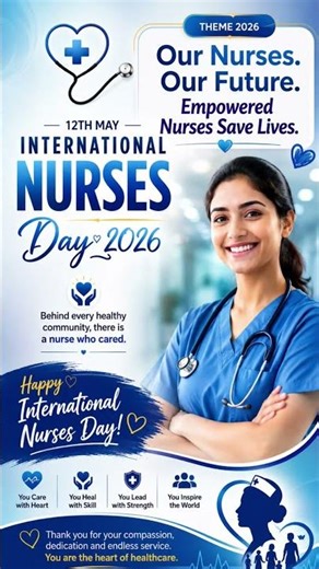 💉 INTERNATIONAL NURSES DAY 2026* 🩺 Theme 2026:“𝗢𝘂𝗿 𝗡𝘂𝗿𝘀𝗲𝘀. 𝗢𝘂𝗿 𝗙𝘂𝘁𝘂𝗿𝗲. 𝗘𝗺𝗽𝗼𝘄𝗲𝗿𝗲𝗱 𝗡𝘂𝗿𝘀𝗲𝘀 𝗦𝗮𝘃𝗲 𝗟𝗶𝘃𝗲𝘀.”