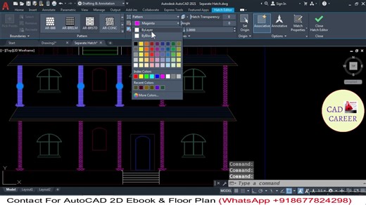 Create Separate HATCH in #AutoCAD https://www.youtube.com/@CADCAREER #CADCAREER | CAD CAREER | Facebook