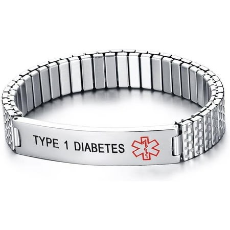 GHSDFBB Free Engraving-Unisex Stainless Steel Medical Alert ID Stretch Allergy Bracelet Men Women - Walmart.ca