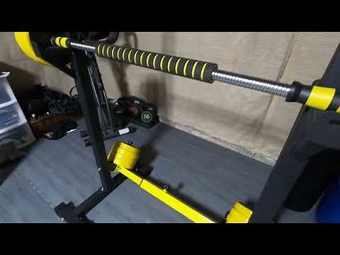 CANPA Adjustable Squat Rack Stand Multi Function Barbell Rack Review, Setup quickly and provides