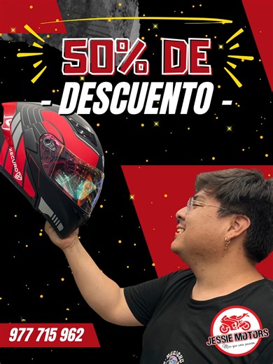 50% de descuento en cascos hasta el 15 de marzo 🤩🔥#promo #descuento #50% #cascos #certificados #jessiemotors