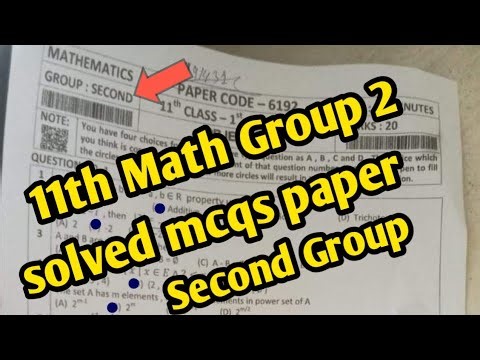 11th class Mathematics group 2 solved mcqs paper 2024 | 1st year Math paper 2024 group Second