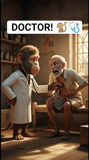 Monkey Doctor 😳 #shorts #ytshort #desicomedy #monkeycomedy #trending #viral