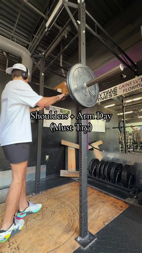 Try This For Your Next Workout! - All Sets done til Failure (8-12 Rep range) Military Press x3 Lateral Raise x3 Reverse Fly x3 Upright Row x2 Tricep Extension x3 Preacher Curl x3 Skullcrushers x3 Hammer Curl x3 Reverse Grip Tricep Extension x3 Bayesian Curl x3 - Clothes From @Three Nails. !!! Fueled by @Bare Performance Nutrition !!! - #blowthisup #fyp #lifting #motivation #foryou