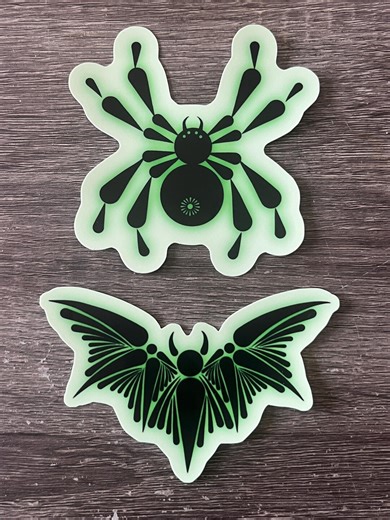 Glow in the Dark Bat Sticker Spider Sticker Goth Dark Aesthetic Gothic Art - Etsy