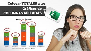 ► Cómo crear un gráfico de columnas apiladas con totales