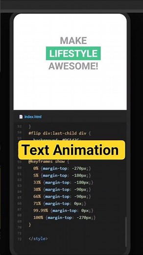 Simple text animation using HTML and CSS