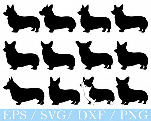 Cardigan Welsh Corgi Dog Svg, Welsh Corgi Dog Silhouette, Dxf, Png - Etsy