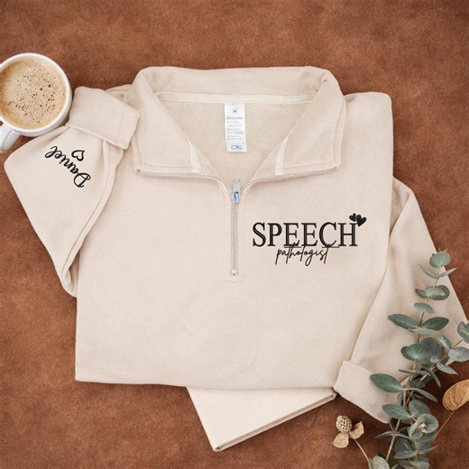 Custom Speech Pathologist Quarter Zip Sweatshirt, Personalized Embroidery Speech Pathologist Hoodie, Gifts for Speech Pathologist 2026 - Etsy