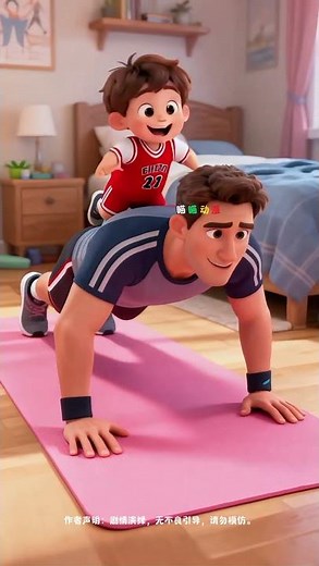 Dad is good at push-ups. #2d #cartoon #animation