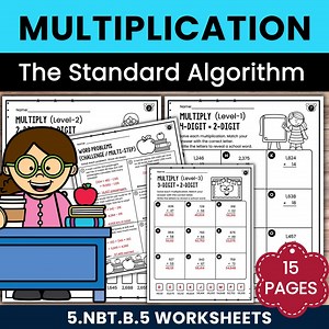 5th Grade Multiplication Worksheets: Multi-digit Practice & Word Problems (PDF) - Etsy