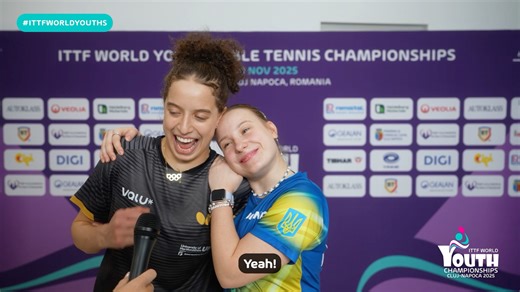 Hana Goda and Veronika Matiunina team up for the first time 👯‍♀️ and they’re already into the semifinals for U19 Girls Doubles. 🫢Hear what they have to say about this new duo! 🌟 #ITTF #ITTFWorld #ITTFWorldYouths | International Table Tennis Federation
