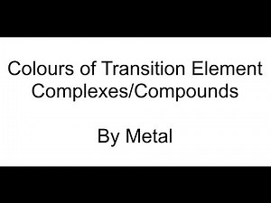 Transition Element Colours by Metal