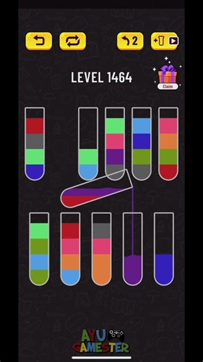 Water Sort Puzzle Level 1464 is a PATTERN PUZZLE! 🔍 Spot the Sequence #shorts