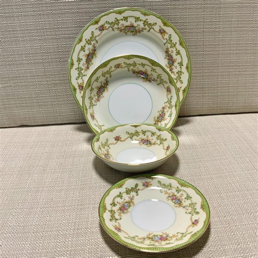 Vintage Noritake Marlene Green Floral China / 2 Place Setting  Lot