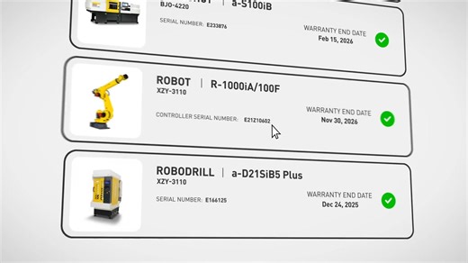 Welcome to MyFANUC, your gateway to smarter, faster, and more efficient operations. Register now to access our all-in-one digital service platform - available 24/7, 365 days a year. 🔹 Quickly register machines with Fabric QA & QR codes 🔹 Check warranty status & service requests 🔹 Download manuals, software & CAD models 🔹 Shop 100,000 OEM spare parts with free shipping 🔹 Easily manage quotes, orders & reorders 🔹 Get fast support through pre-filled forms or local experts Everything you need 