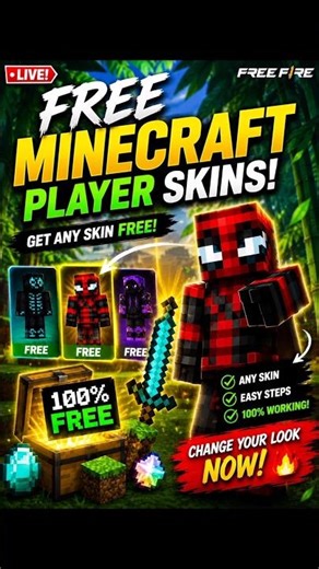 Free Minecraft Player Skins 😱🔥 | Telugu Short