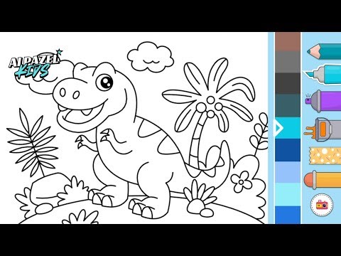 Belajar Mewarnai Dinosaurus T-Rex 🦖 | Mengenal Warna untuk Anak PAUD & TK