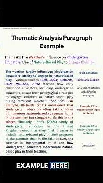 Thematic Analysis Paragraph Example #thematicanalysis #literaturereview