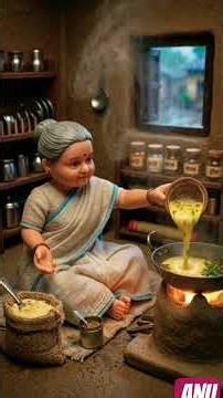 Miniature Dadi Doll Cooking Kadhi Pakoda on Chulha 😍 | Village Life