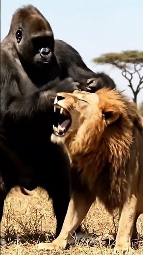 Epic Battle: Gorilla vs Lion – The Ultimate Jungle Showdown! 🦍🦁 | Wild Animal Fight