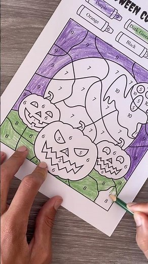 Halloween Coloring Pages | October Halloween Color By Number Art #halloween #pumpkin