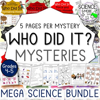 Science Mystery Review Puzzle Packets Grades 4-5 (Print & Digital)