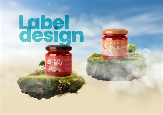 Pickle Jar Package Label Design for a Kerala brand