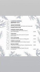2.8K views · 16 reactions | New Lunch menu starts today | Ridgeway Arms | Facebook