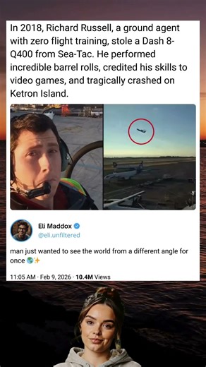 In 2018, Richard Russell, a ground agent with zero flight training, stole a Dash 8-Q400 from...