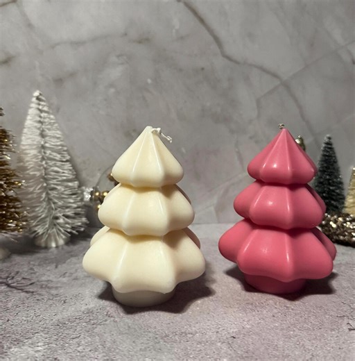 Ice Cream Shaped Christmas Tree Candles: Modern Holiday Decor, - Etsy