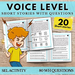 Voice Level Scenarios Worksheet l Inappropriate Voice Volume Autism SEL Activity