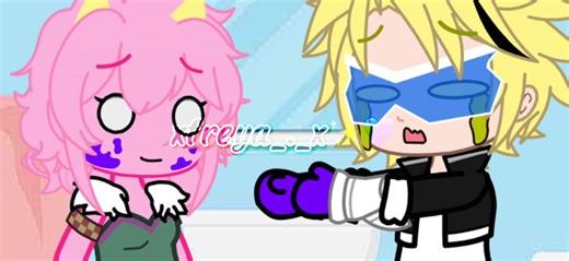 I try ( old trend ) Mina and denki wanted to try this paint and now it not coming off) Freya; I swear you guys! Bakugo; you both are dead for doing this to my gf!