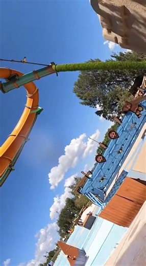 POV: HE FLEW OFF THE WATER SLIDE! 🌊😱 #WaterSlideFail #InsaneStunts #SummerVibes #ViralVideo #POV