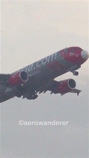 AIR ASIA A320-200 takeoff at Kuala Lumpur Airport #shorts #aviation #airasia #a320 #takeoff #plane
