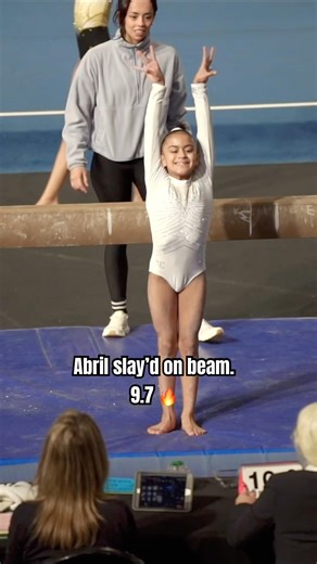 Abril slay’d the Level 6 beam! 😮‍🔥 9.7 #level6 #gymnasticshorts #usagymnastics #beamroutine