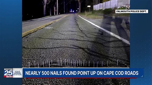 Check your tires! Nearly 500 nails found point up on Cape Cod roads, driveways, police say