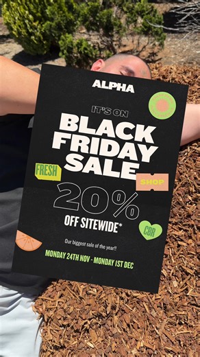 Get ready! 🎉 Our biggest sale EVER is almost here!! Fresh, local produce at 20% OFF sitewide* starting Monday, Nov 23. Stock up, save big, and get cheaper groceries delivered straight to your door. 🚪✨ | Alpha Fresh