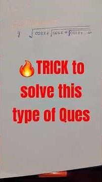 🤯𝗧𝗥𝗜𝗖𝗞 𝘁𝗼 𝘀𝗹𝗼𝘃𝗲 𝘁𝗵𝗶𝘀 𝘁𝘆𝗽𝗲 𝗼𝗳 𝗤𝘂𝗲𝘀 𝗶𝗻 𝗘𝗮𝘀𝘆 𝘄𝗮𝘆 #class12th #maths #exam #trick #tricks