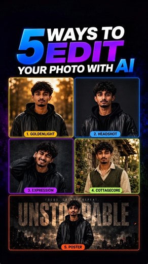 Transform Your Photos with These 5 AI Commands🔥#shorts