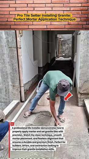 Pro Tile Setter Installing Granite: Perfect Mortar Application Technique