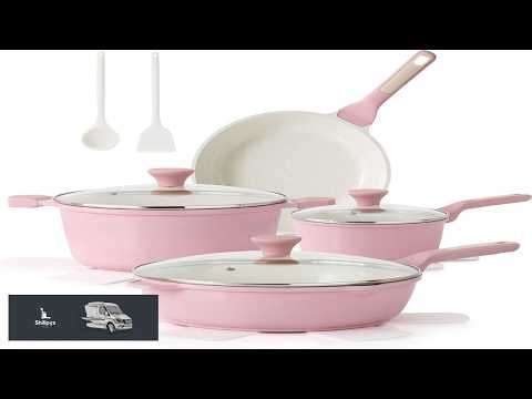 SENSARTE Nonstick Ceramic Cookware Set Large 13 Piece Healthy Pots and Pans Set