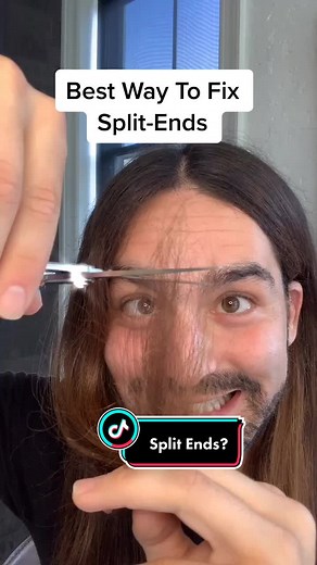 Trimming Long Hair with Split Ends