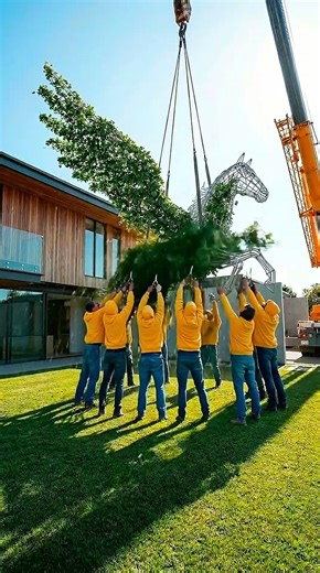 Wireframe to Living Art: Giant Pegasus Topiary Transformation ✨