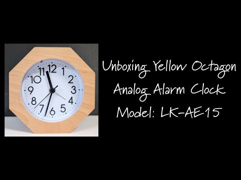 Unboxing Yellow Octagon Analog Alarm Clock Model: LK-AE15