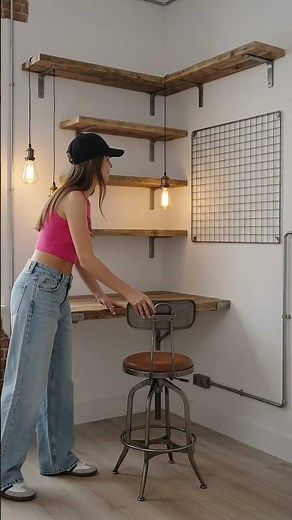 Watching this empty corner transform into a premium, industrial-style workspace is deeply satisfying