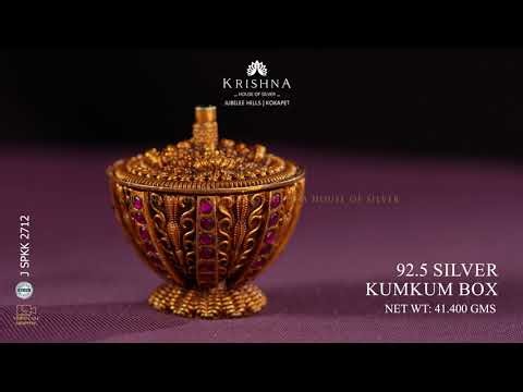 ✨92.5 Silver Kumkum Box with Gold Polish | Elegant Pooja & Wedding Return Gift 🌸